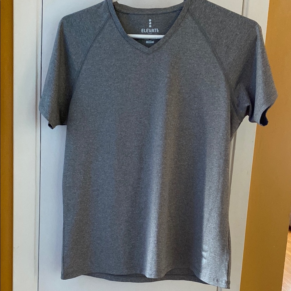 Women's Gray Jersey V-Neck Shirt